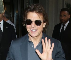 New York, NY - Mission Impossible star Tom Cruise is seen interacting with his fans outside The Mark Hotel while promoting his upcoming movie. Pictured: Tom Cruise