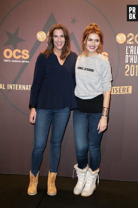 Charlotte Gabris et Andy Raconte (Nadège Dabrowski) - Photocall dans le cadre du 20ème festival de Comédie à l'Alpe d'Huez, le 18 Janvier 2017. © Dominique Jacovides/Bestimage  Photocall during the Comedy film festival of the Alpe d'Huez, on january 18 2017. 