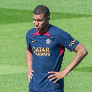 Kylian Mbappe (Paris SG) - Entraînement des joueurs du Paris Saint-Germain à Poissy le 20 juillet 2023.