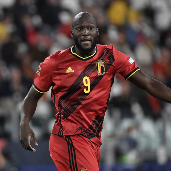 Match de football en ligue des Nations : La France bat la Belgique 3-2 au Juventus Stadium à Turin le 8 octobre 2021. © Inside/Panoramic/Bestimage  Romelu Lukaku of Belgium during the Uefa Nations League semi-final football match between Belgium and France at Juventus stadium in Torino (Italy), October 7th, 2021. 