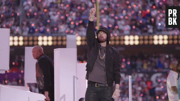 Dr. Dre, Kendrick Lamar, Eminem, Snoop Dogg et Mary J. Blige se produisent à la mi-temps du Super Bowl 56 LVI entre les Los Angeles Rams et les Cincinnati Bengals au SoFi Stadium de Los Angeles le 13 février 2022.