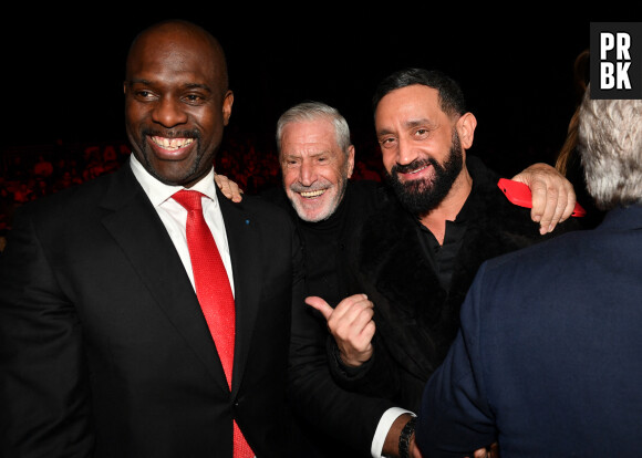 Pascal Gentil, Jean-Claude Darmon et Cyril Hanouna - Les célébrités assistent au combat international de boxe poids lourd de 10 rounds opposant le français Tony Yoka au français d'origine camerounaise Carlos Takam au Zénith de Paris, France, le 11 mars 2023. © Veeren/Bestimage