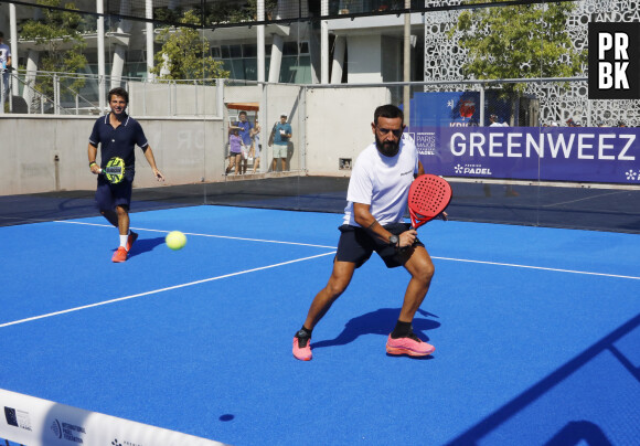 Exclusif - David Marouani, Cyril Hanouna - Tournoi des personnalités lors du Greenweez Paris Major Premier Padel 2023 à Roland Garros à Paris le 10 septembre 2023. © Marc Ausset-Lacroix/Bestimage  No Web - Belgique et Suisse