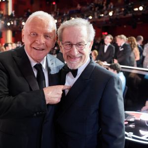 Anthony Hopkins, Steven Spielberg à la 94ème édition de la cérémonie des Oscars à Los Angeles, le 27 mars 2022.