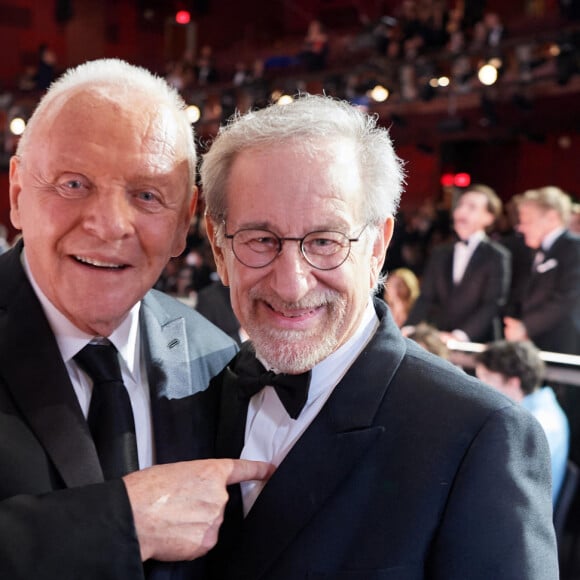 Anthony Hopkins, Steven Spielberg à la 94ème édition de la cérémonie des Oscars à Los Angeles, le 27 mars 2022.