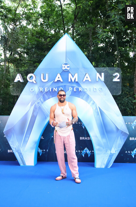 Jason Momoa poses for photos for the press this Saturday afternoon 2. They participate in CCXP23 on the last day of the event, Sunday, to promote the film in Sao Paulo, Brazil, on December 2, 2023. © Imago/Panoramic/Bestimage 