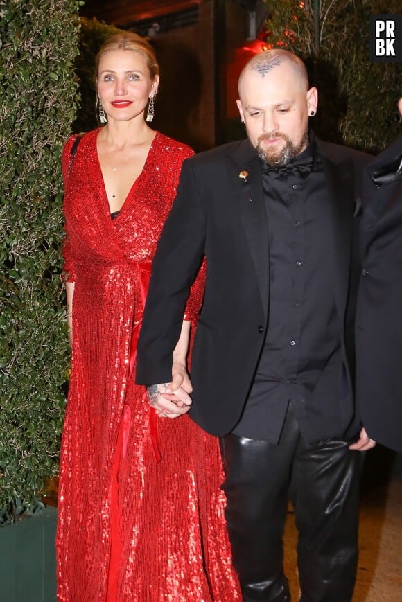 Cameron Diaz et son mari Benji Madden - Les célébrités quittent la soirée qui est censée être le mariage de Gwyneth Paltrow et de son fiancé Brad Falchuk à Los Angeles le 14 avril 2018