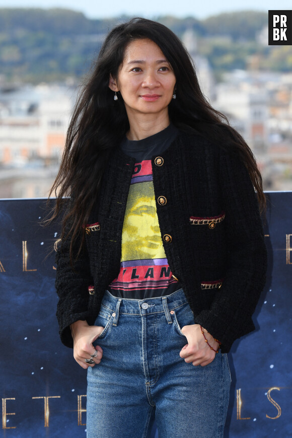 Director Chloe Zhao - Photocall du film "Eternals" lors du festival international du film à Rome, le 25 octobre 2021.  Photocall for the movie 'Eternals' in Rome, Italy, 25 October 2021. 