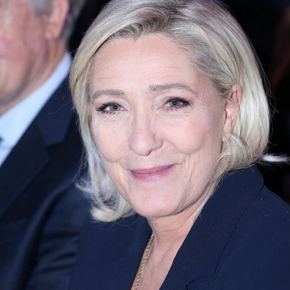 Marine Le Pen - Présentation des voeux à la presse de Jordan Bardella, du parti RN (Rassemblement National), à Paris. Le 15 janvier 2024 © Jonathan Rebboah / Panoramic / Bestimage
