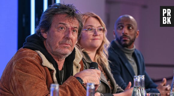 Jean-Luc Reichmann, Lola Dublini, Stomy Bugsy - Rencontre avec l'équipe de la série "Léo Matteï" lors du Festival Séries Mania à Lille le 19 mars 2023. © Stéphan Vansteenkiste/Bestimage