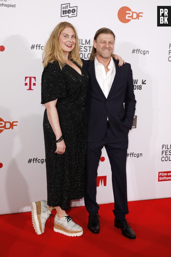 Sean Bean et sa femme Ashley Moore - Les célébrités arrivent à la remise des prix du festival du film de Cologne en Allemagne le 6 octobre 2017.