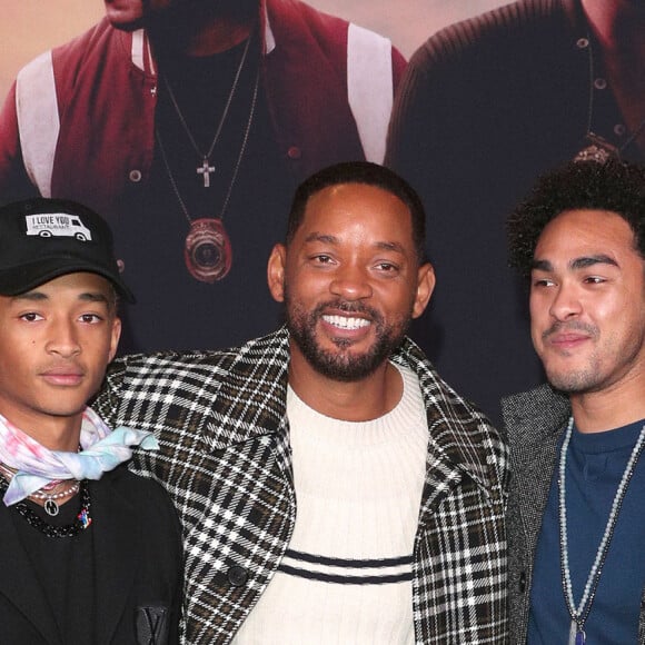 Will Smith et ses fils Jaden et Trey Smith - Les célébrités assistent à la première de "Bad Boys For Life" à Los Angeles, le 14 janvier 2020.