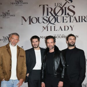 Vincent Cassel, François Civil, Romain Duris et Pio Marmaï - Première du film "Les Trois Mousquetaires: Milady" au Grand Rex à Paris le 10 décembre 2023. © Coadic Guirec-Dominique Jacovides /Bestimage