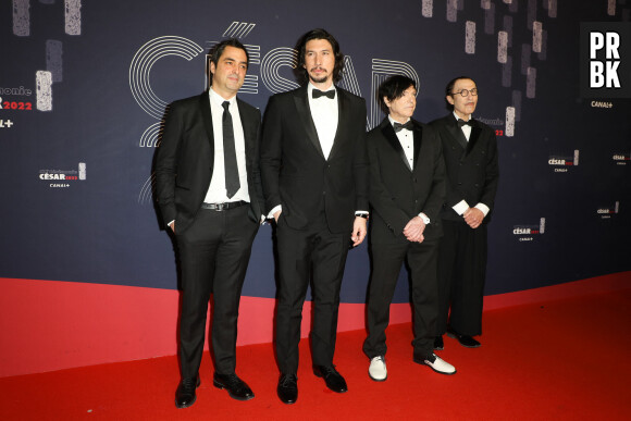 Guest, Adam Driver, Ron et Russell Mael (du groupe Sparks) - Photocall de la 47ème édition de la cérémonie des César à l'Olympia à Paris, le 25 février 2022. © Borde-Jacovides/Bestimage