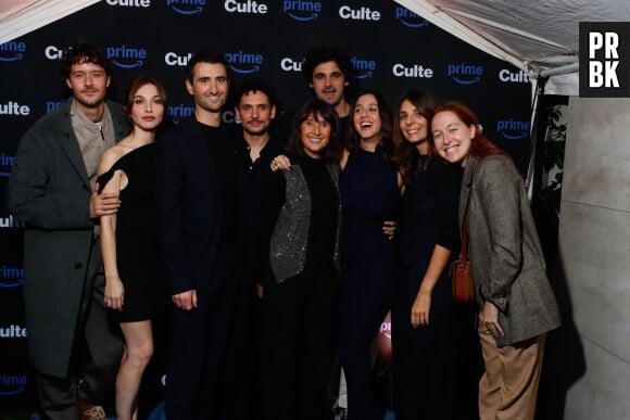 César Domboy, Marie Colomb, Nicolas Slomka, Matthieu Rumani, Alexia Laroche-Joubert, Louis Farge, Anaïde Rozam, guest - Avant-première de la série "Culte" à la Villa Culte à Paris. © Christophe Clovis / Bestimage