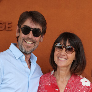 Alexia Laroche-Joubert et son compagnon Mathieu Grinberg - Célébrités au village des Internationaux de France de tennis de Roland Garros 2024 à Paris. © Jacovides-Moreau/Bestimage