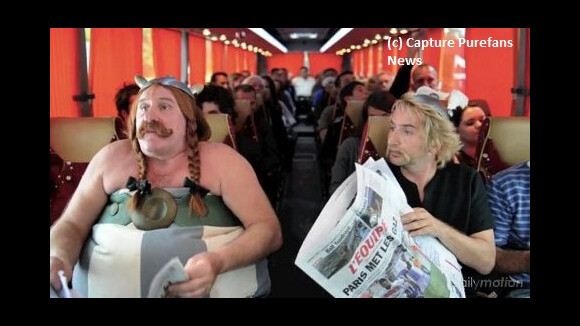 Gérard Depardieu et Edouard Baer : Astérix et Obélix parodient l'épisode du pipi dans l'avion (VIDEO)