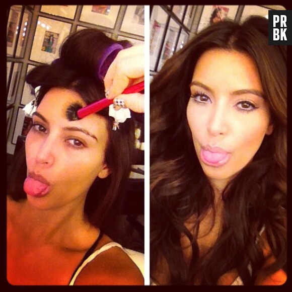 Kim Kardashian, avant et après une séance de maquillage