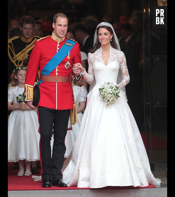 Kate Middleton et Le Prince William lors du fameux mariage de la décennie