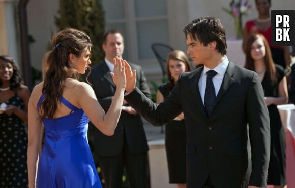 Damon et Elena dans la saison 1 de Vampire Diaries