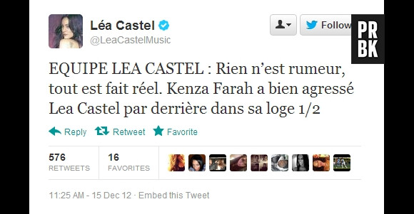 Lea Castel informe ses fans