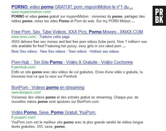 Porno, une petite recherche Google plus tard.