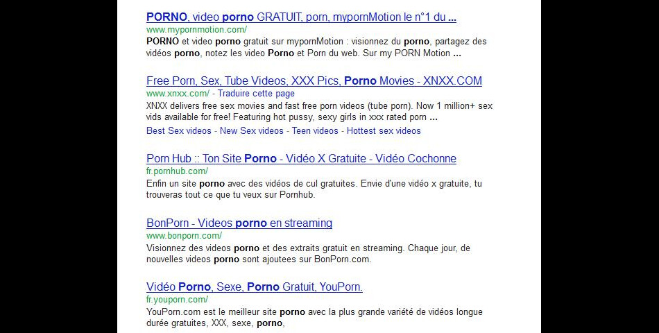 Porno, une petite recherche Google plus tard.