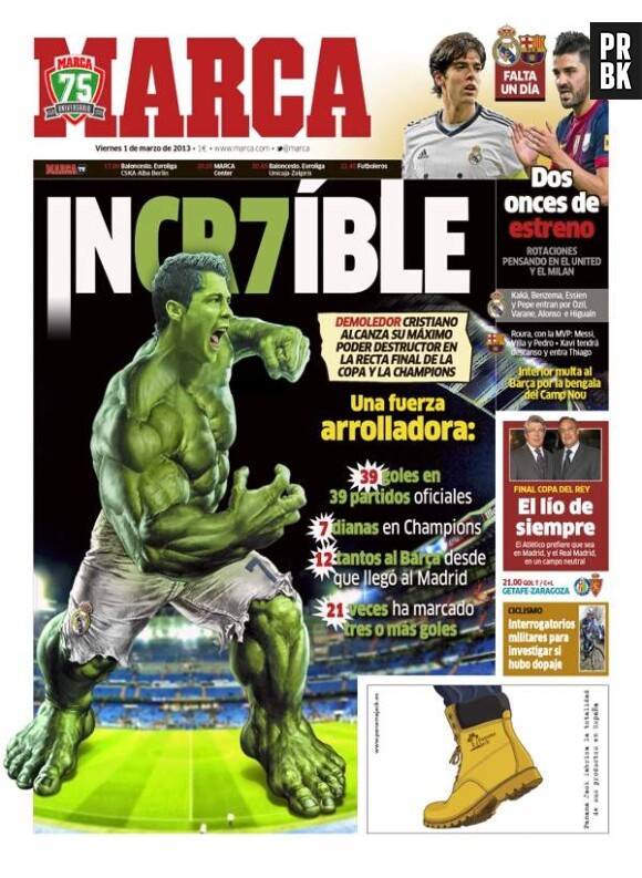 Cristiano Ronaldo en Hulk pour Marca