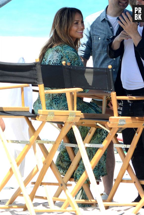 Jennifer Lopez, sur le tournage de son clip 'Live it up' en Floride le 5 mai 2013