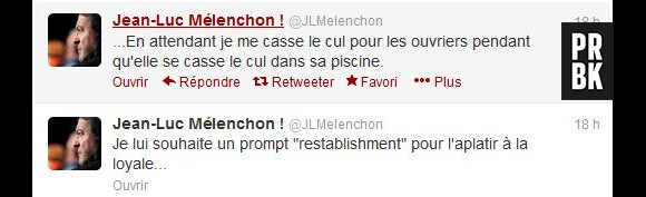 Jean-Luc Mélenchon envoie un message à Marine Le Pen sur Twitter