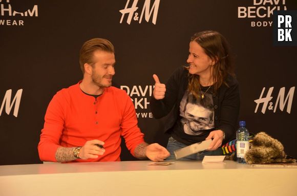 David Beckham dédicace ses slips au magasin H&M Boulevard Haussman à Paris, le 24 mai 2013