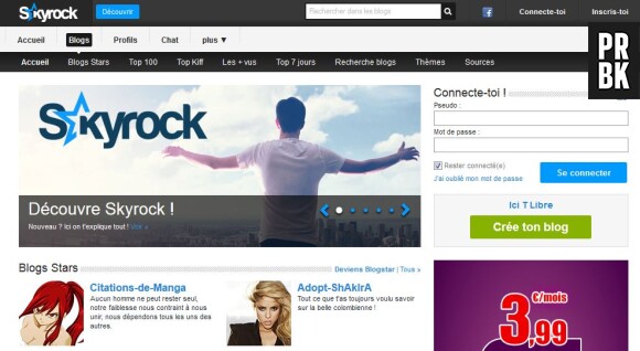 Skyrock est le deuxième réseau social le plus utilisé par les Français