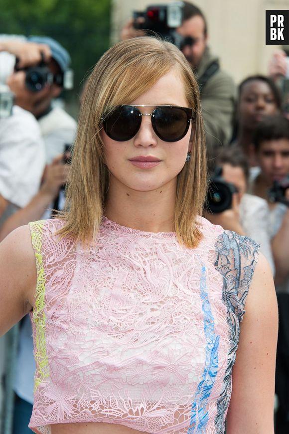 Jennifer Lawrence : look raté pour le défilé Christian Dior le 1 juillet 2013 à Paris