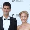 Novak Djokovic et Jelena Ristic lors du dîner de charité en faveur de sa fondation le 8 juillet 2013.