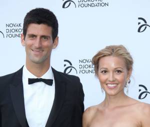 Novak Djokovic et Jelena Ristic lors du dîner de charité en faveur de sa fondation le 8 juillet 2013.