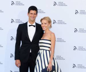 Novak Djokovic et Jelena Ristic lors de la soirée de charité en faveur de sa fondation le 8 juillet 2013.