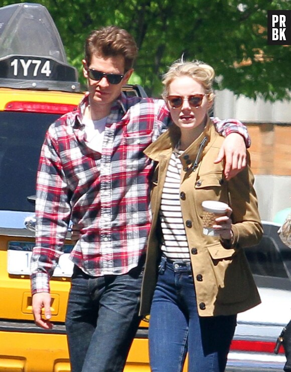 Emma Stone et son petit-ami Andrew Garfield, le 3 mai 2013 à New York