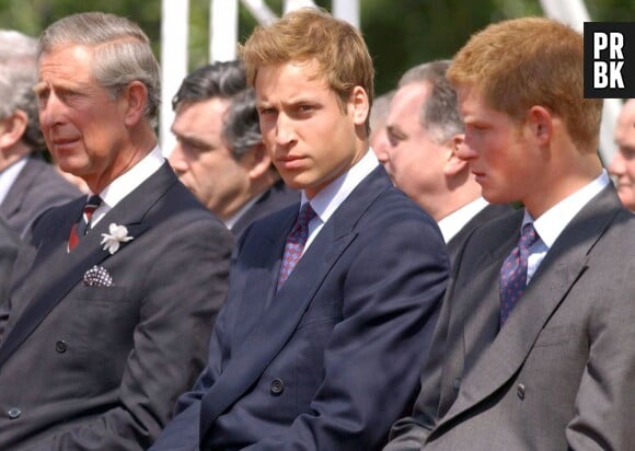 Le Prince Charles et ses deux fils : William et Harry