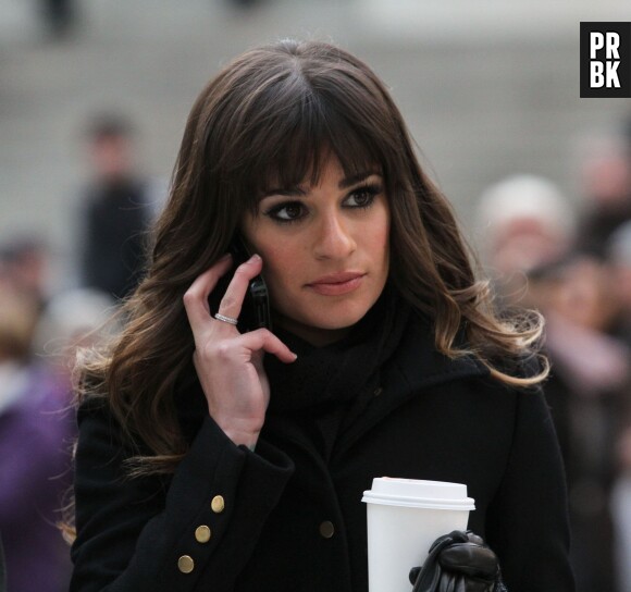 Lea Michele sur le tournage de Glee