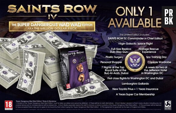 Saints Row 4 : l'édition Super Dangerous Wad Wad à 1 millions de dollars