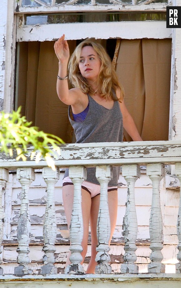 Dakota Johnson sur le tournage du film Cymbelin le 4 septembre 2013 à New York