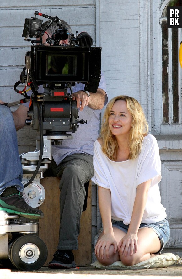Dakota Johnson sur le tournage du film Cymbelin le 4 septembre 2013 à New York