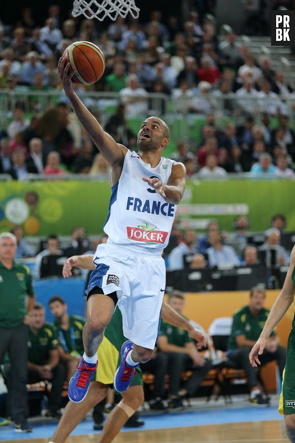 Tony Parker et les Bleus sacrés champions d'Europe 2013 de basket le 22 septembre 2013, à Ljubljana en Slovénie