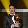 Lionel Messi pendant la cérémonie du Ballon d'or 2013