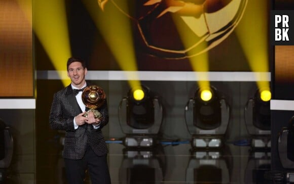 Lionel Messi pendant la cérémonie du Ballon d'or 2013