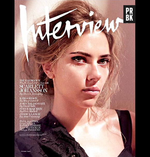 Scarlett Johansson en Une du numéro d'Octobre 2013 d'Interview magazine