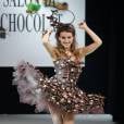 Marie-Ange Casalta défile au Salon du chocolat, le 29 octobre 2013