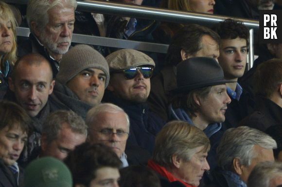 Leonardo DiCaprio pendant PSG VS Anderlecht, le 5 novembre 2013 au Parc des Princes