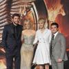 Jennifer Lawrence, Elizabeth Banks, Lima Hemsworth et Josh Hutcherson à l'avant-première d'Hunger Games l'embrasement à Berlin le 12 novembre 2013