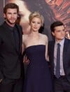 Liam Hemsworth, Josh Hutcherson et Jennifer Lawrence à l'avant-première d'Hunger Games l'embrasement à Madrid le 13 novembre 2013